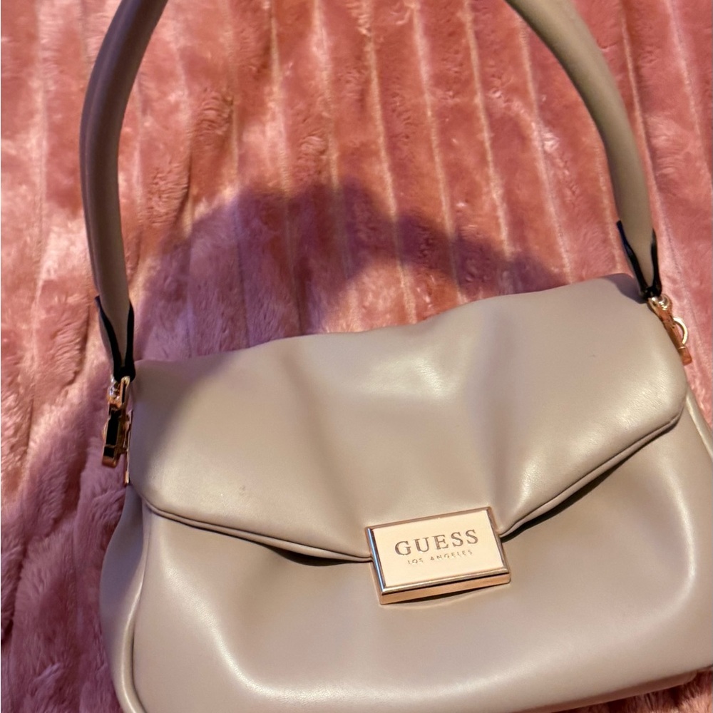 Guess Cream Shoulder Bag with Adjustable Strap